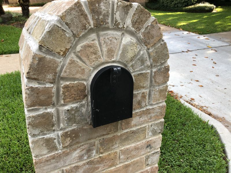 Completed Brick Mailboxes